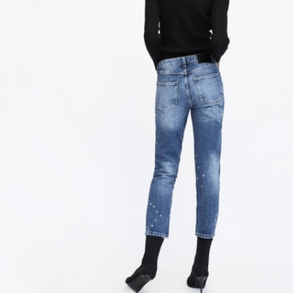 Zara Star Studded Mid Rise Jeans - Picture 4 of 8